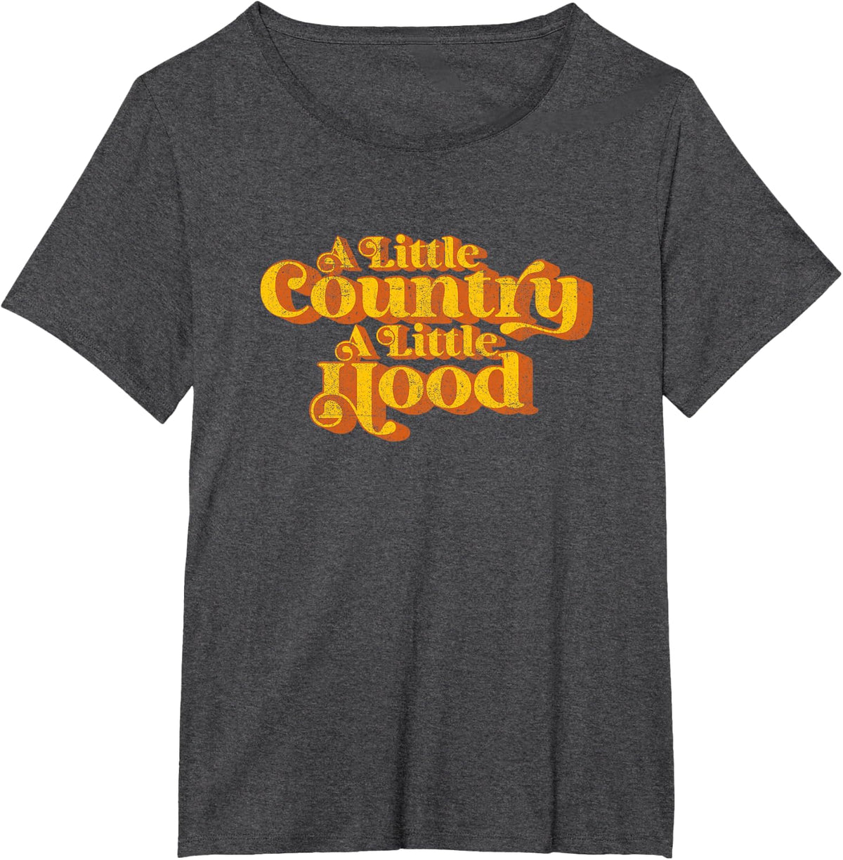 Vintage A Little Country A Little Hood Funny 70s Mothers Day T-Shirt - Dark Heather Grey