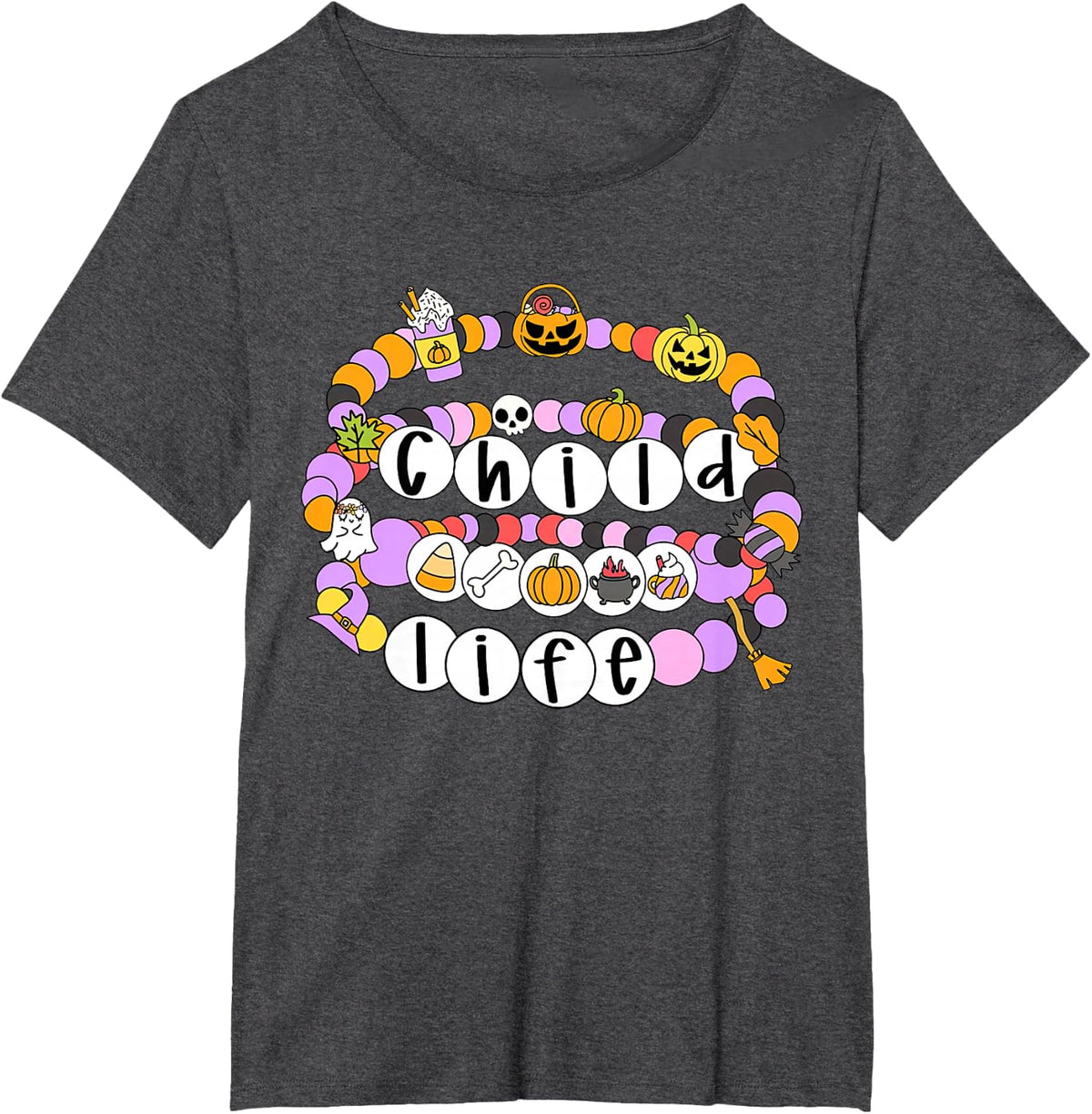Bracelet Child Life Specialist CCLS CLS Therapy Halloween T-Shirt - Dark Heather Grey