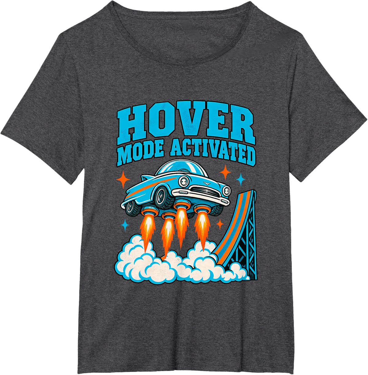 Hover Mode Activated Flying Car Car Guy Humor T-Shirt - Dark Heather Grey