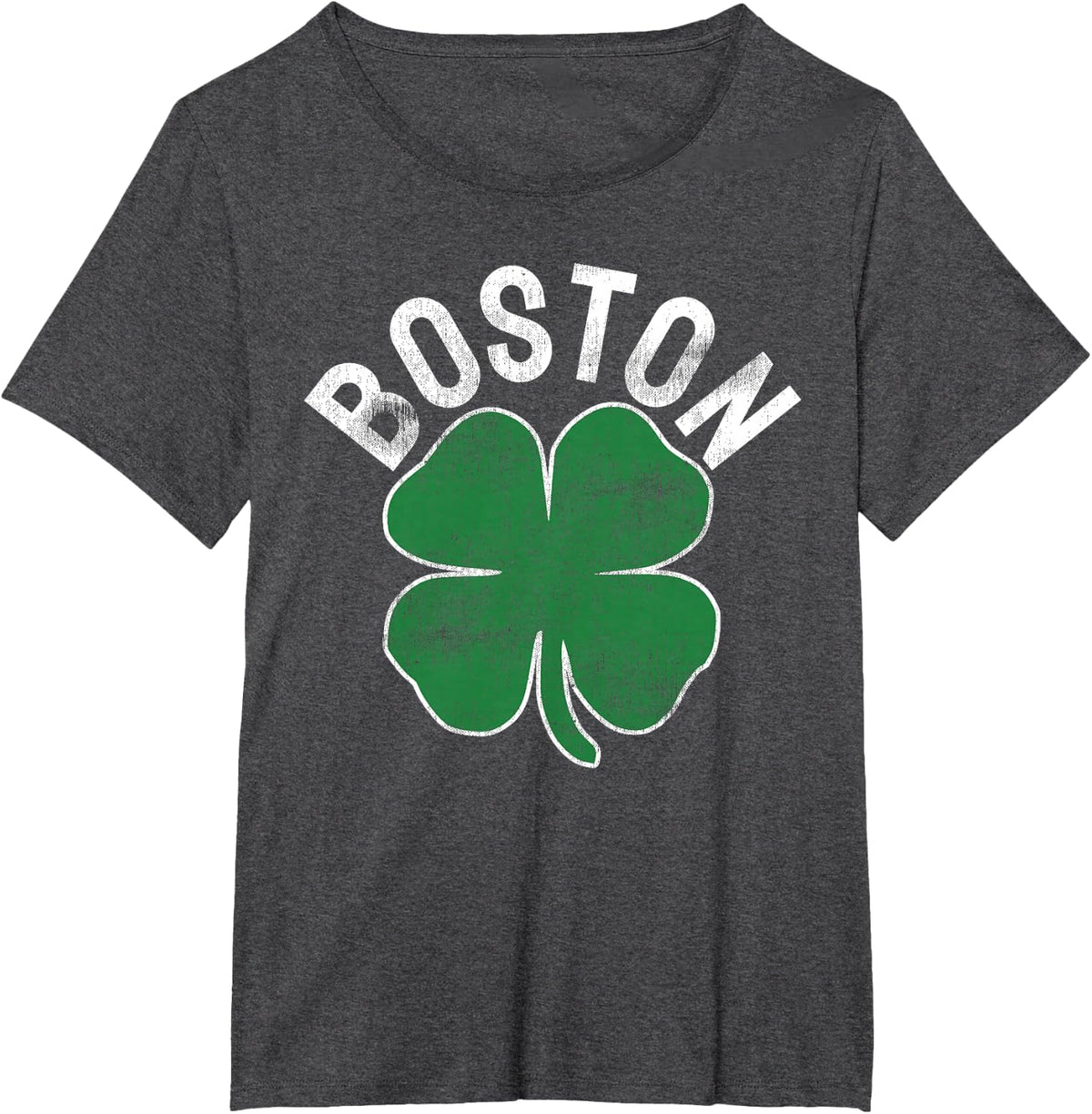 Shamrock Massachusetts Boston ST Patricks Day Irish Green T-Shirt - Dark Heather Grey