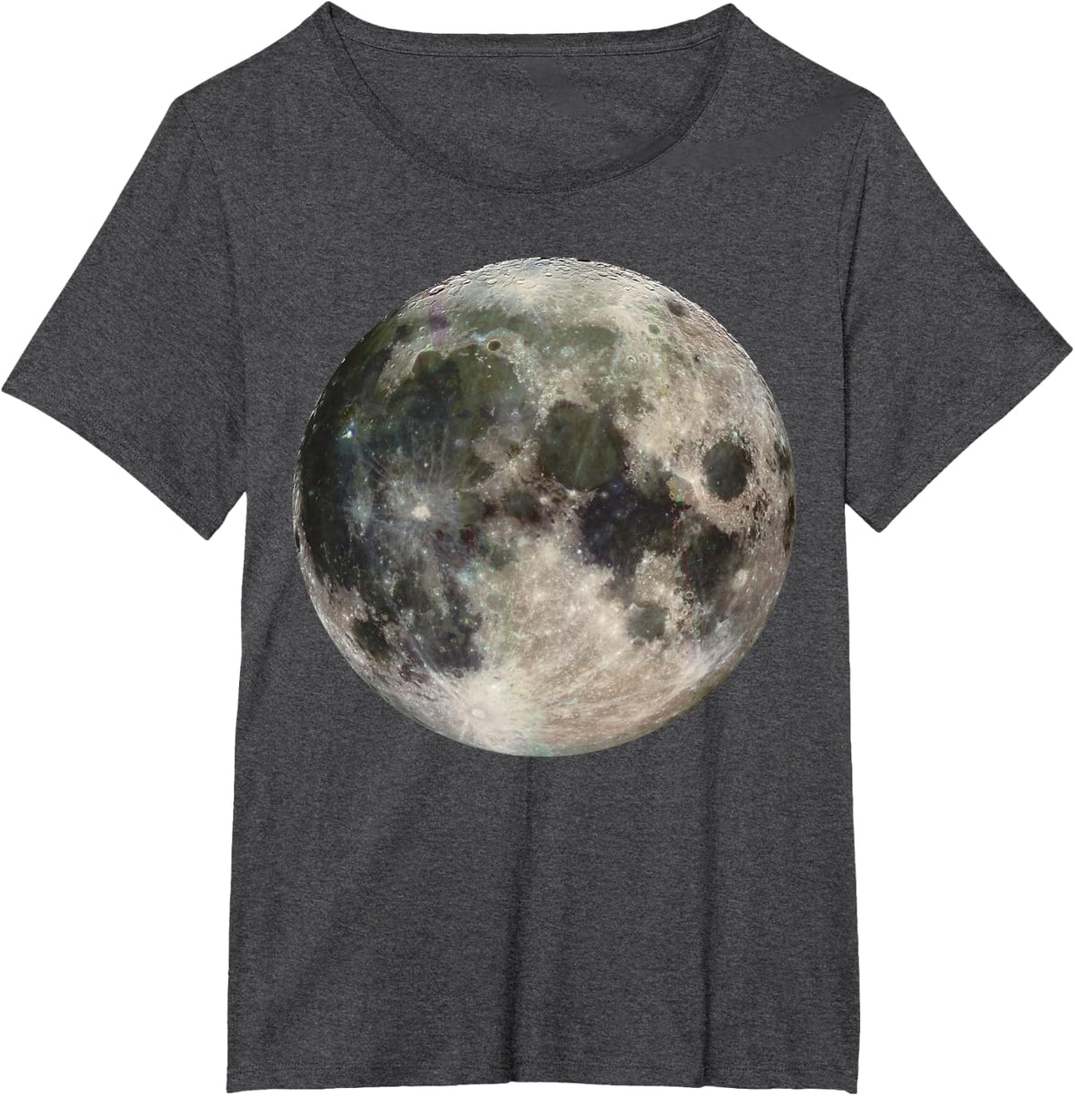 Full Moon Phase Space Love Photography Astronomy T-Shirt - Dark Heather Grey