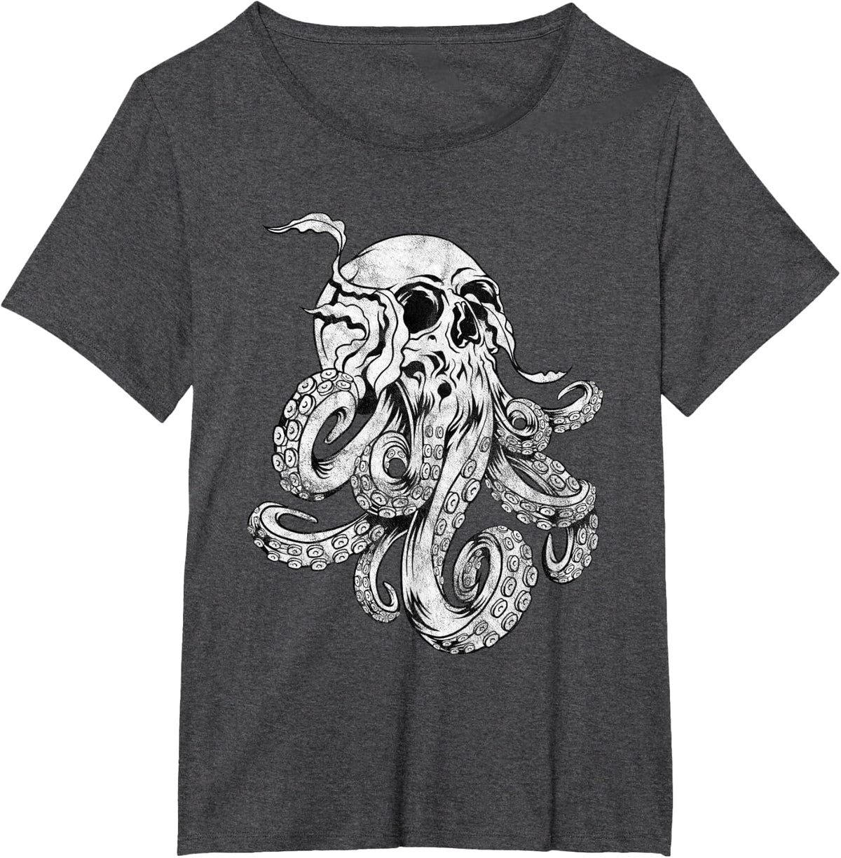 Octopus Skull Monster Kraken Cthulhu Skull for Men Women T-Shirt - Dark Heather Grey