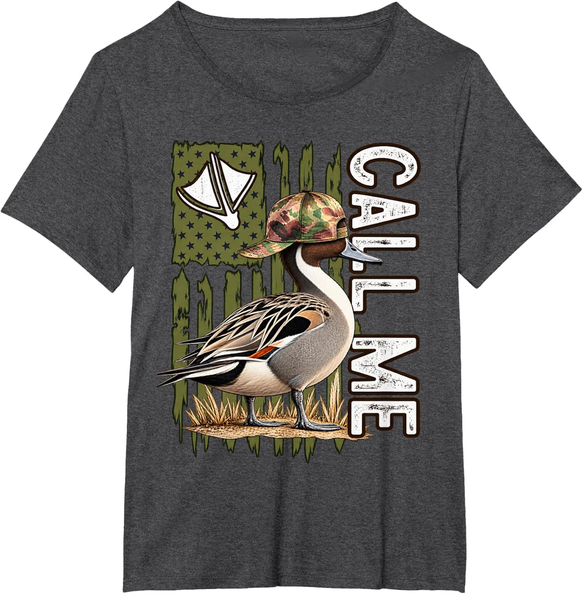 Call Me Pintail Duck Hunter Hunting Season Cute Duck Hunting T-Shirt - Dark Heather Grey