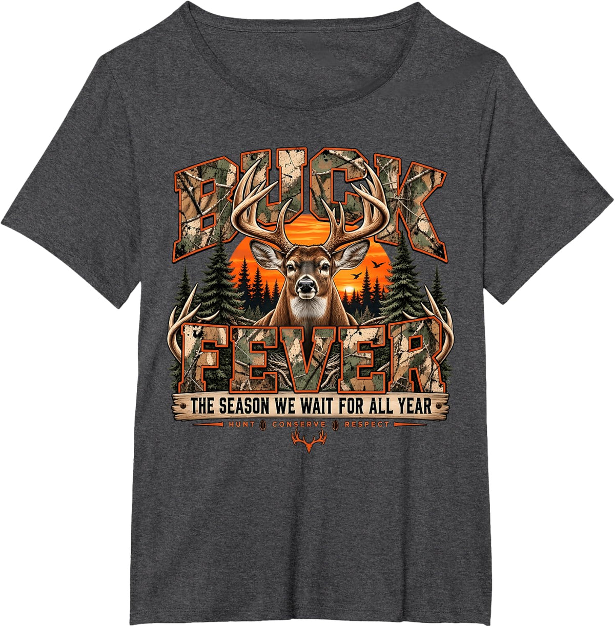 Buck Fever Hunting Seasom Deer Hunt Hunter Gift Men T-Shirt - Dark Heather Grey