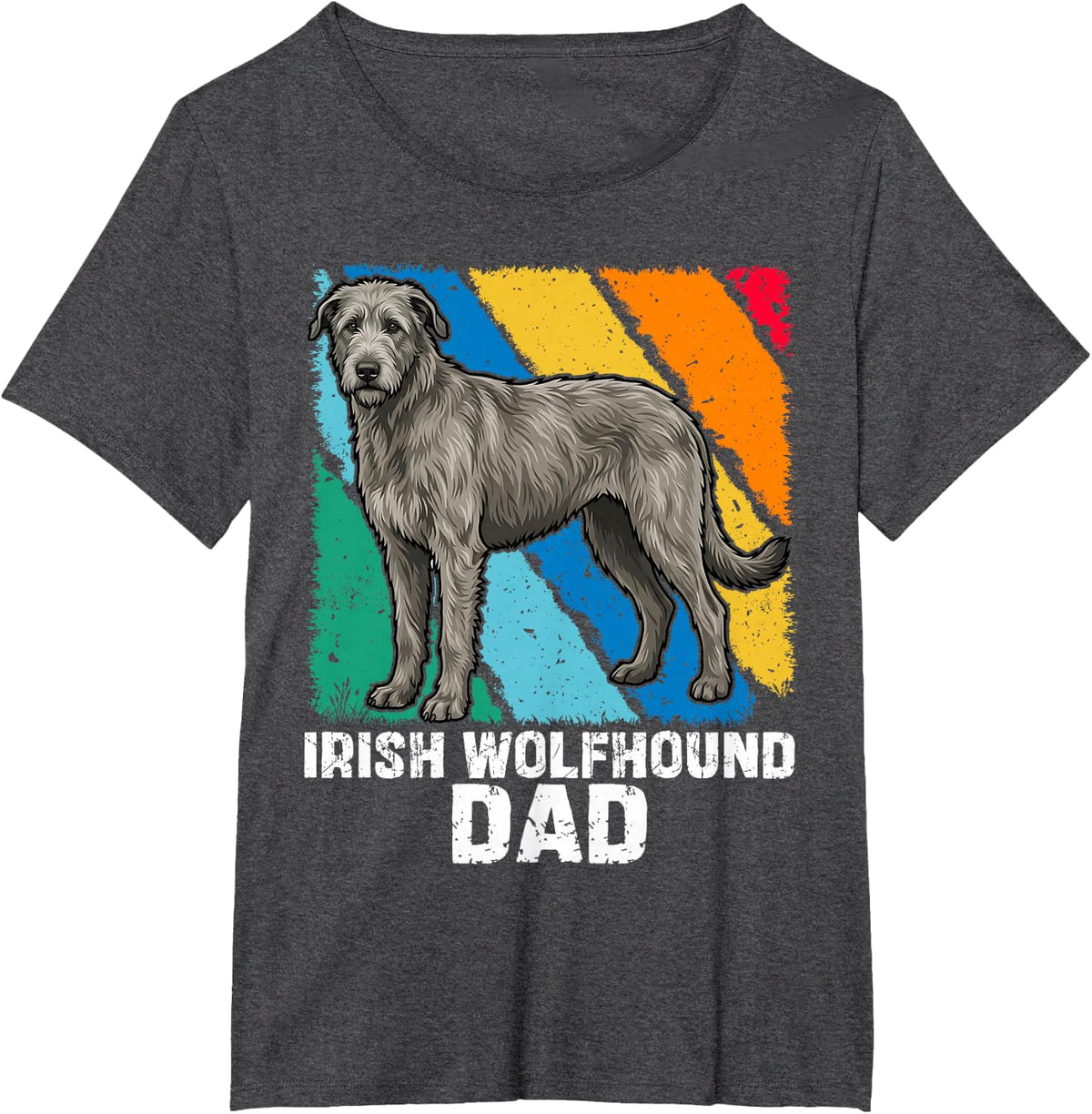 Dog Irish Wolfhound Dad - Vintage Irish Wolfhound Dad Men T-Shirt - Dark Heather Grey