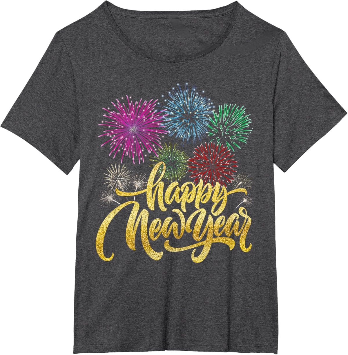 Happy New Year 2026 New Years Eve Party Countdown Fireworks T-Shirt - Dark Heather Grey