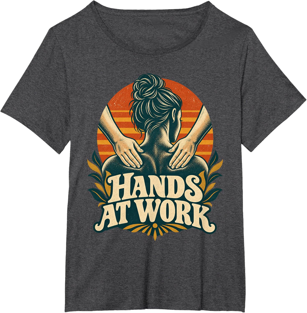 Hands At Work Massage Therapy T-Shirt - Dark Heather Grey