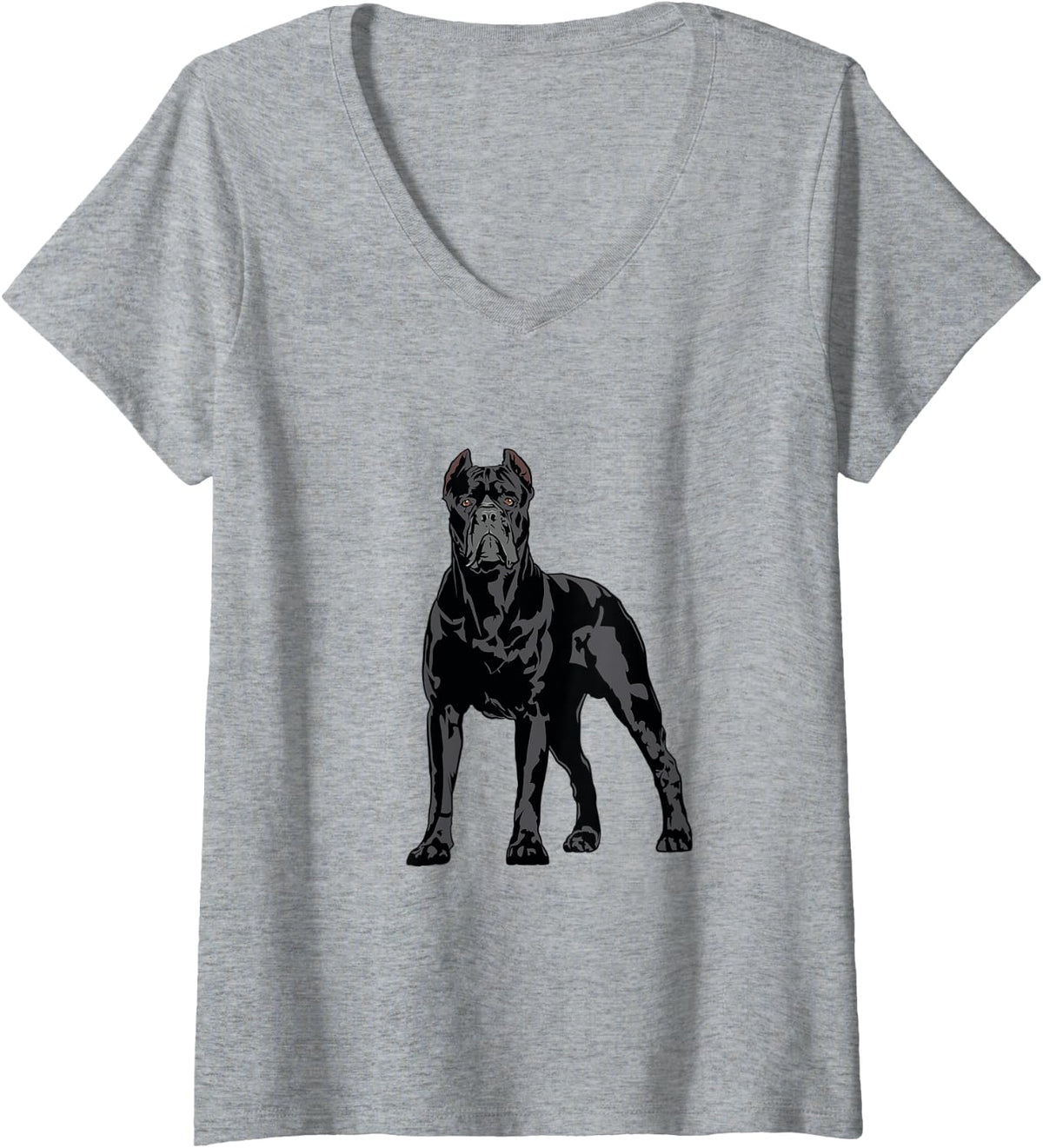 Womens Cane Corso Molosser Mastiff Italian V-Neck T-Shirt - Heather Grey