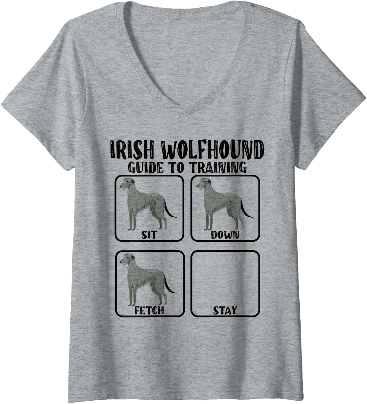 Womens Funny Irish Wolfhounds Guide to training wolfhounds mom dad V-Neck T-Shirt - Heather Grey