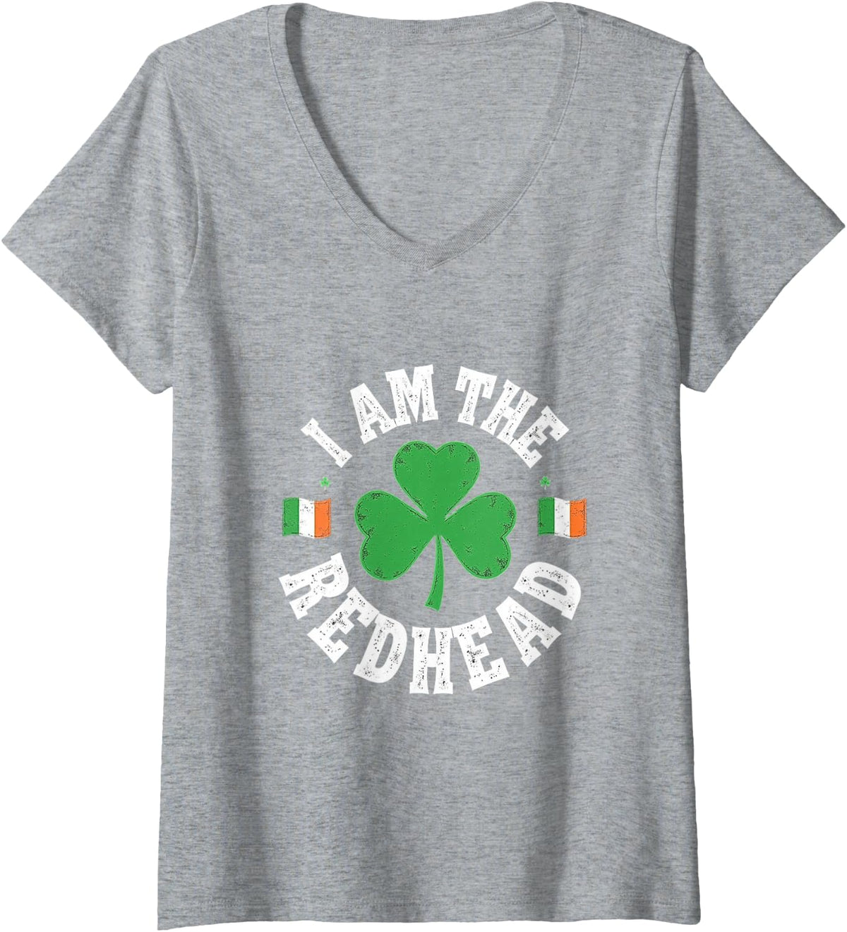 Womens I Am The Redhead dibs on the redhead funny st patricks day V-Neck T-Shirt - Heather Grey
