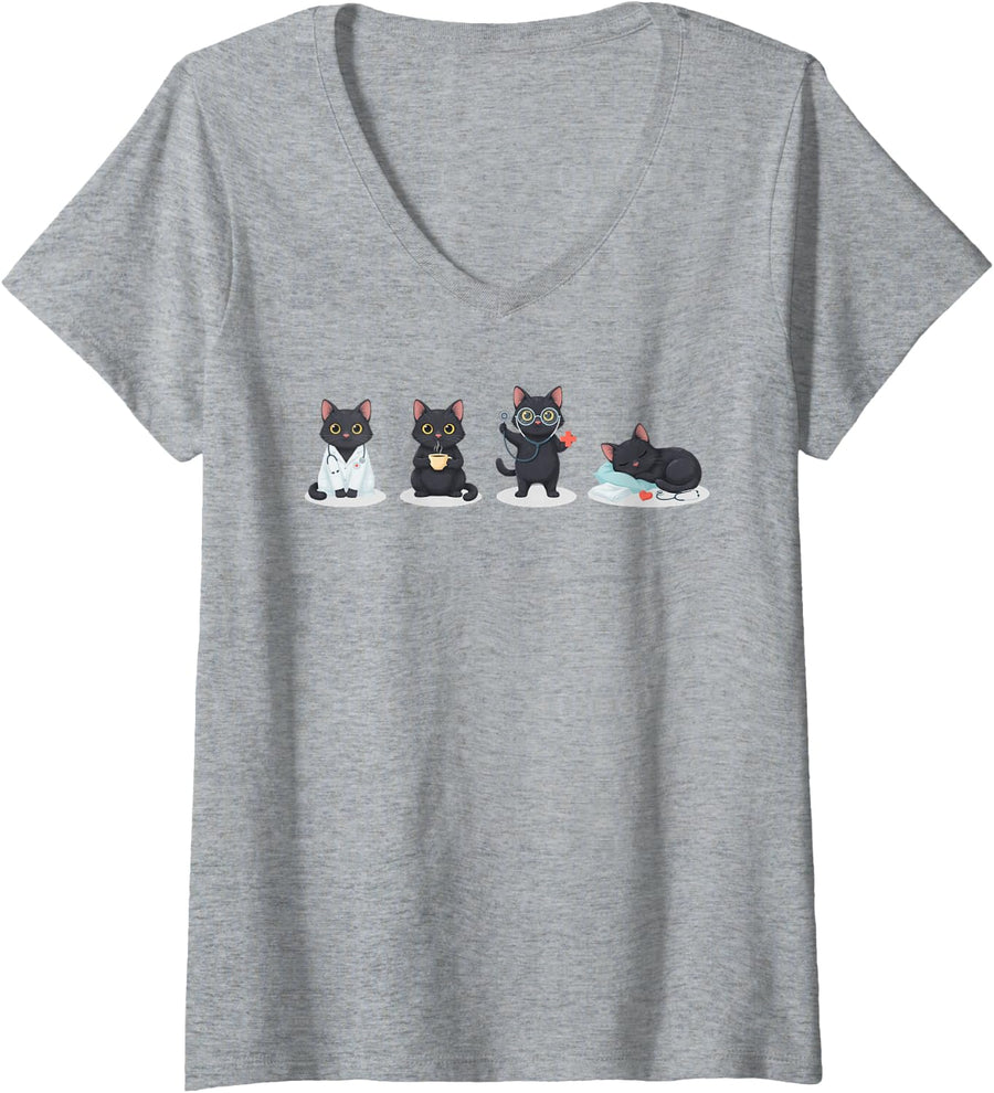 Women's Nurse Practitioner APRN Nursing Practitioners Np V-Neck T-Shirt - Heather Grey