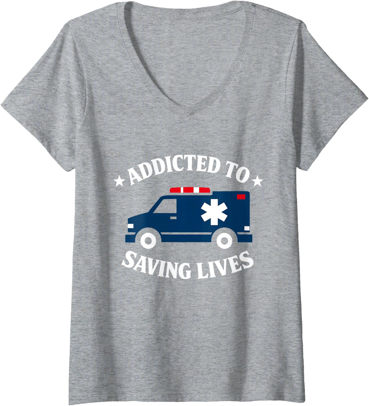 Women's Critical Care Paramedic Advanced EMT ALS Identity V-Neck T-Shirt - Heather Grey