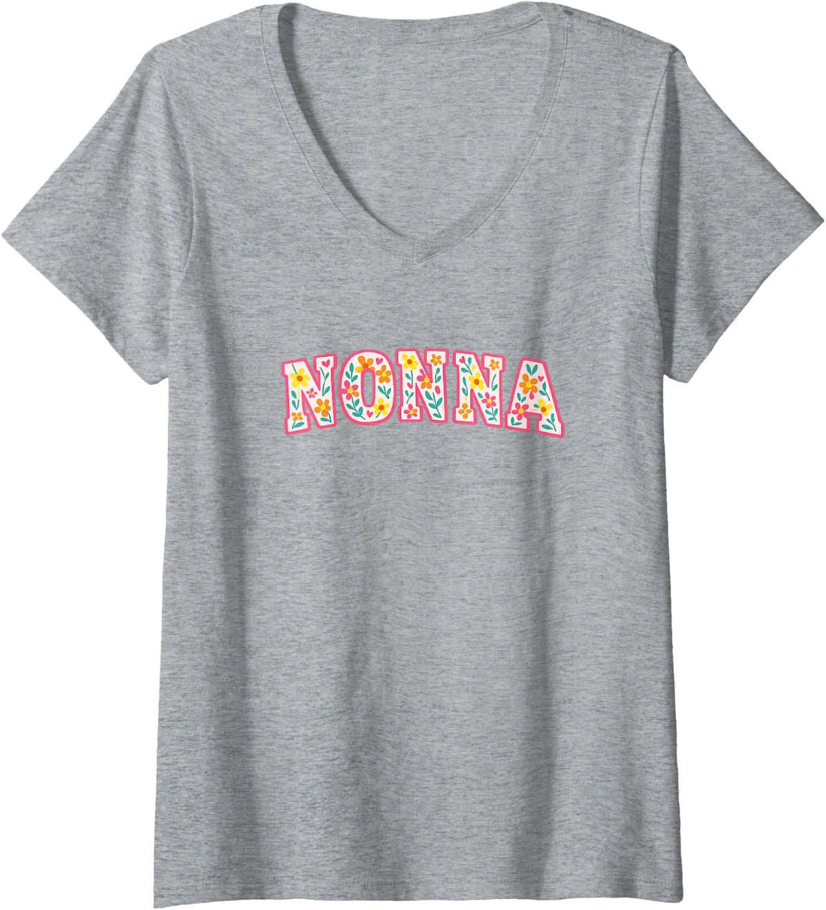 Women's Nonna V-Neck T-Shirt - Heather Grey
