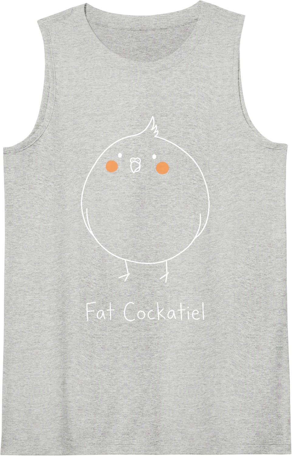 Fat Cockatiel Cute Round Parrot Bird Owner Humor Sleeveless Tank Top - Heather Grey