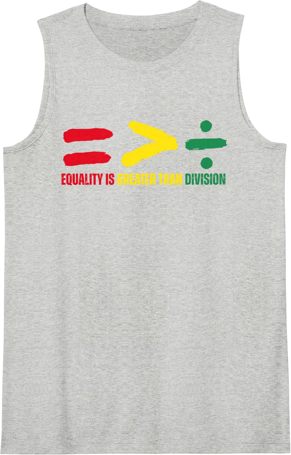Equality is Greater Than Division Black History Month Math Sleeveless Tank Top - Heather Grey