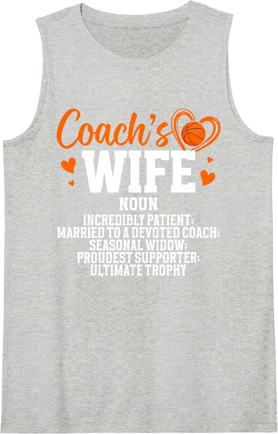 Basketball Coach's Wife Definition Basketball Coach Wife Sleeveless Tank Top - Heather Grey