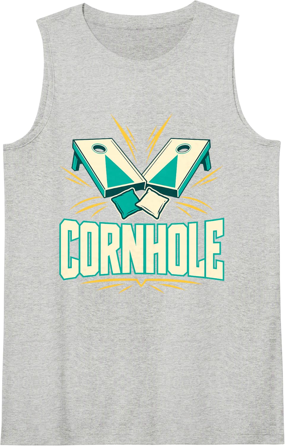 Cornhole Game Board Outdoor Yard Party Sleeveless Tank Top - Heather Grey