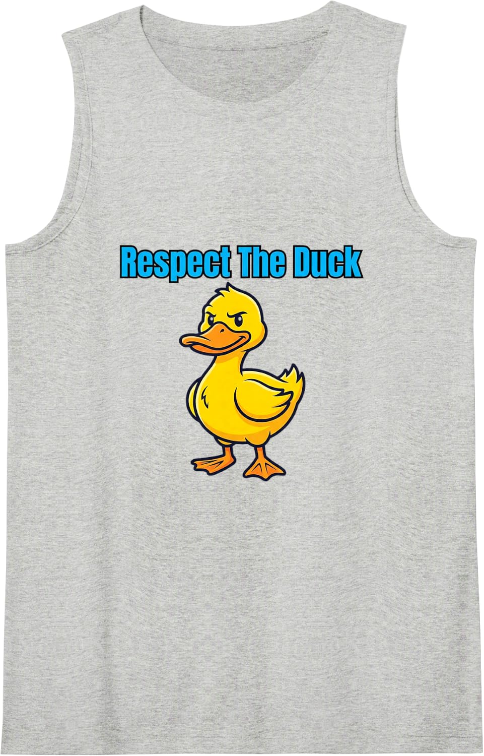 Funny Duck Hunting Respect The Duck Humor Men Sleeveless Tank Top - Heather Grey