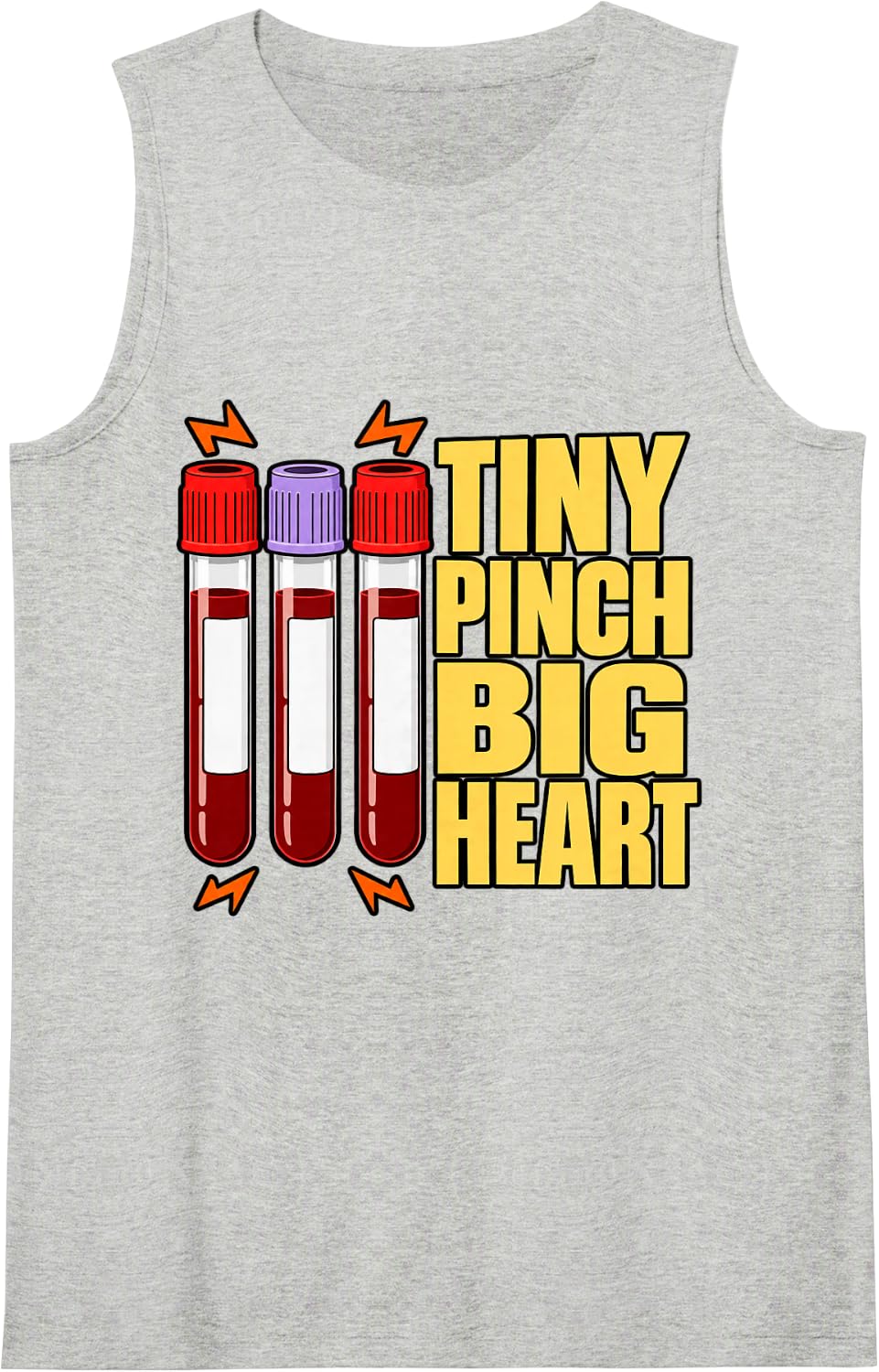 Phlebotomist Tiny Pinch Big Heart Tubes Lab Tech Nurse Funny Sleeveless Tank Top - Heather Grey