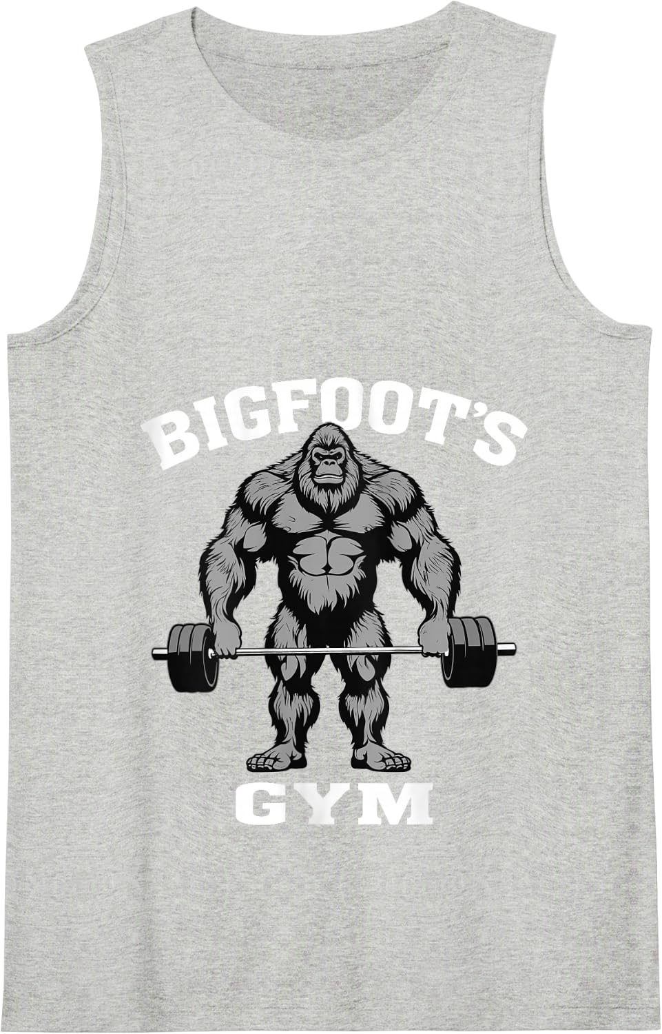 Bigfoot Gym Funny Sasquatch bodybuilding Weightlifting Tank Top - Heather Grey