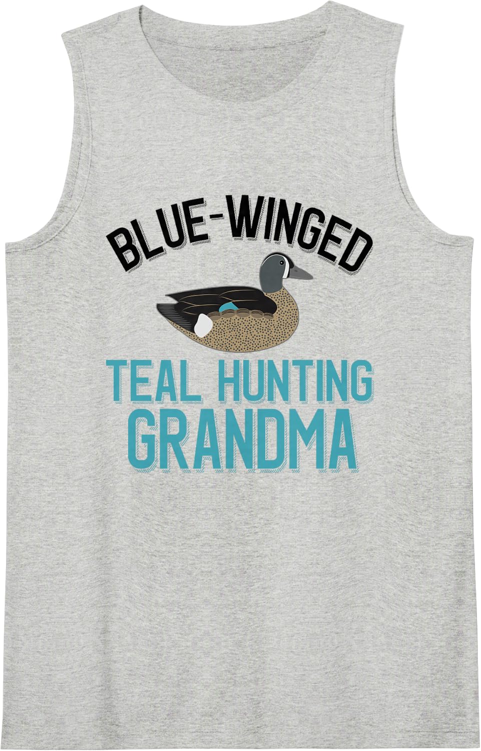 Duck Hunter Blue-Winged Teal Hunting Grandma Sleeveless Tank Top - Heather Grey