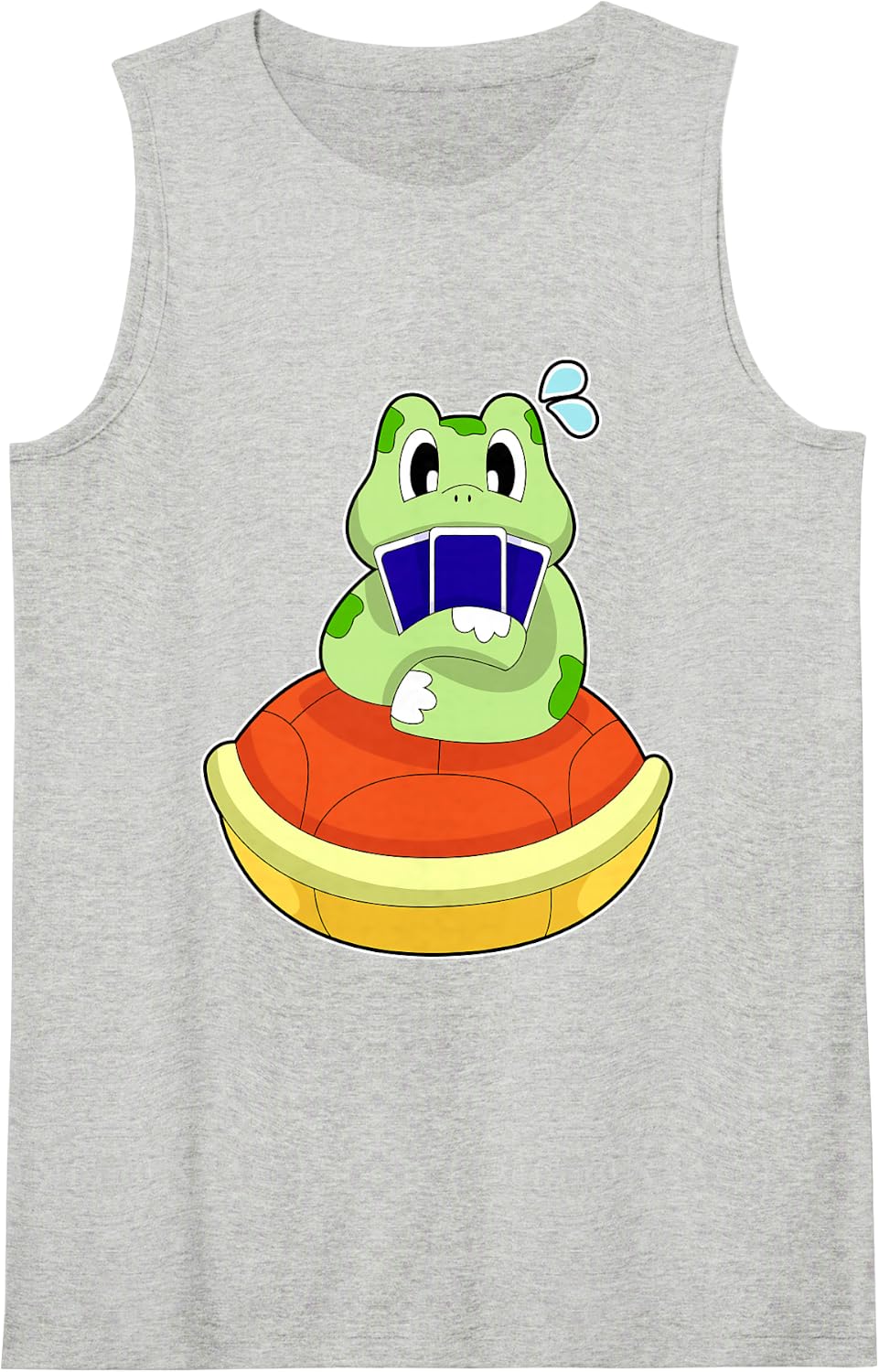 Turtle Poker Poker Cards Card Game Sleeveless Tank Top - Heather Grey