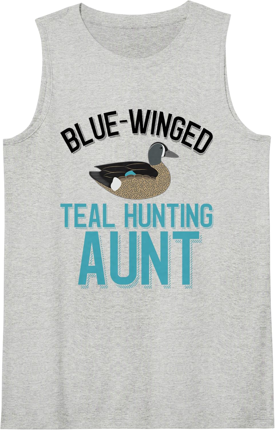 Duck Hunter Blue-Winged Teal Hunting Aunt Sleeveless Tank Top - Heather Grey