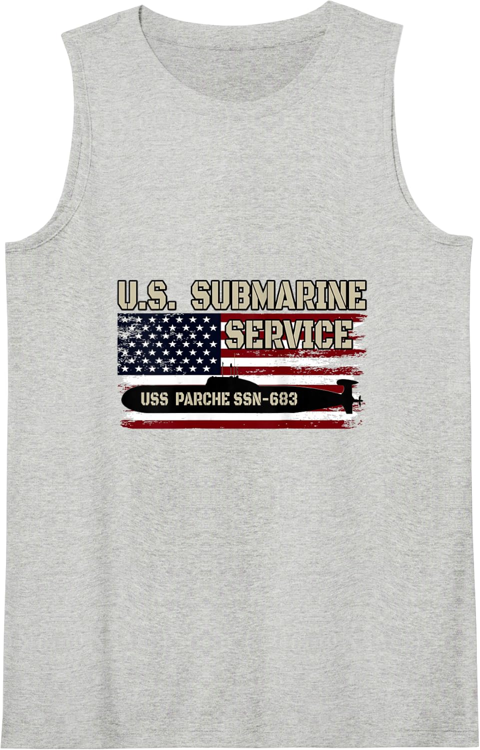 USS Parche SSN-683 Submarine Veterans Day Father's Day Tank Top - Heather Grey