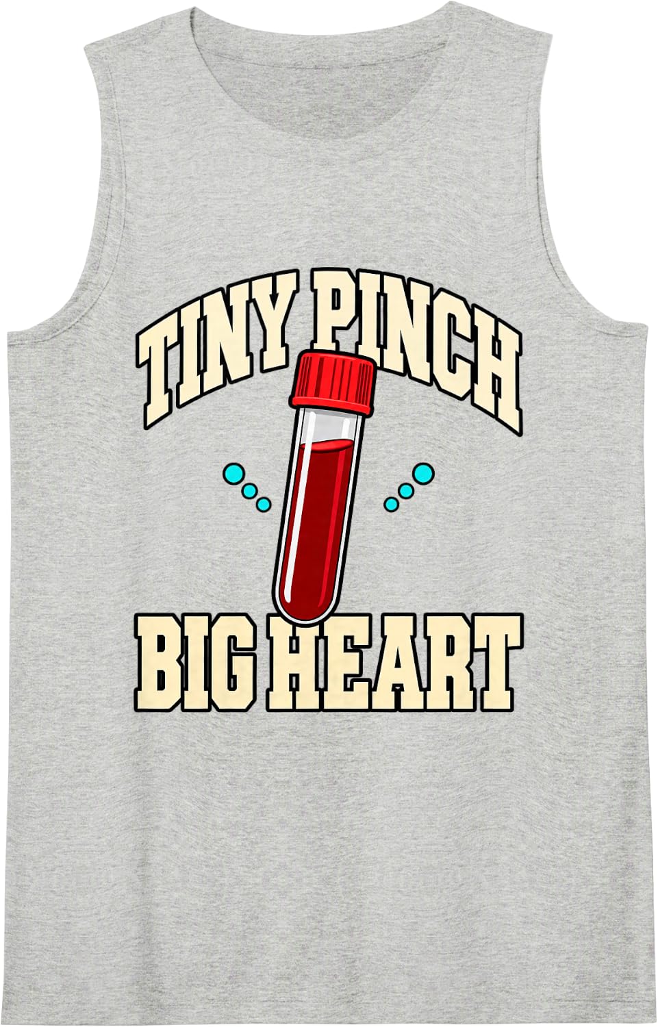 Phlebotomist Tiny Pinch Big Heart Tube Appreciation Lab Tech Sleeveless Tank Top - Heather Grey
