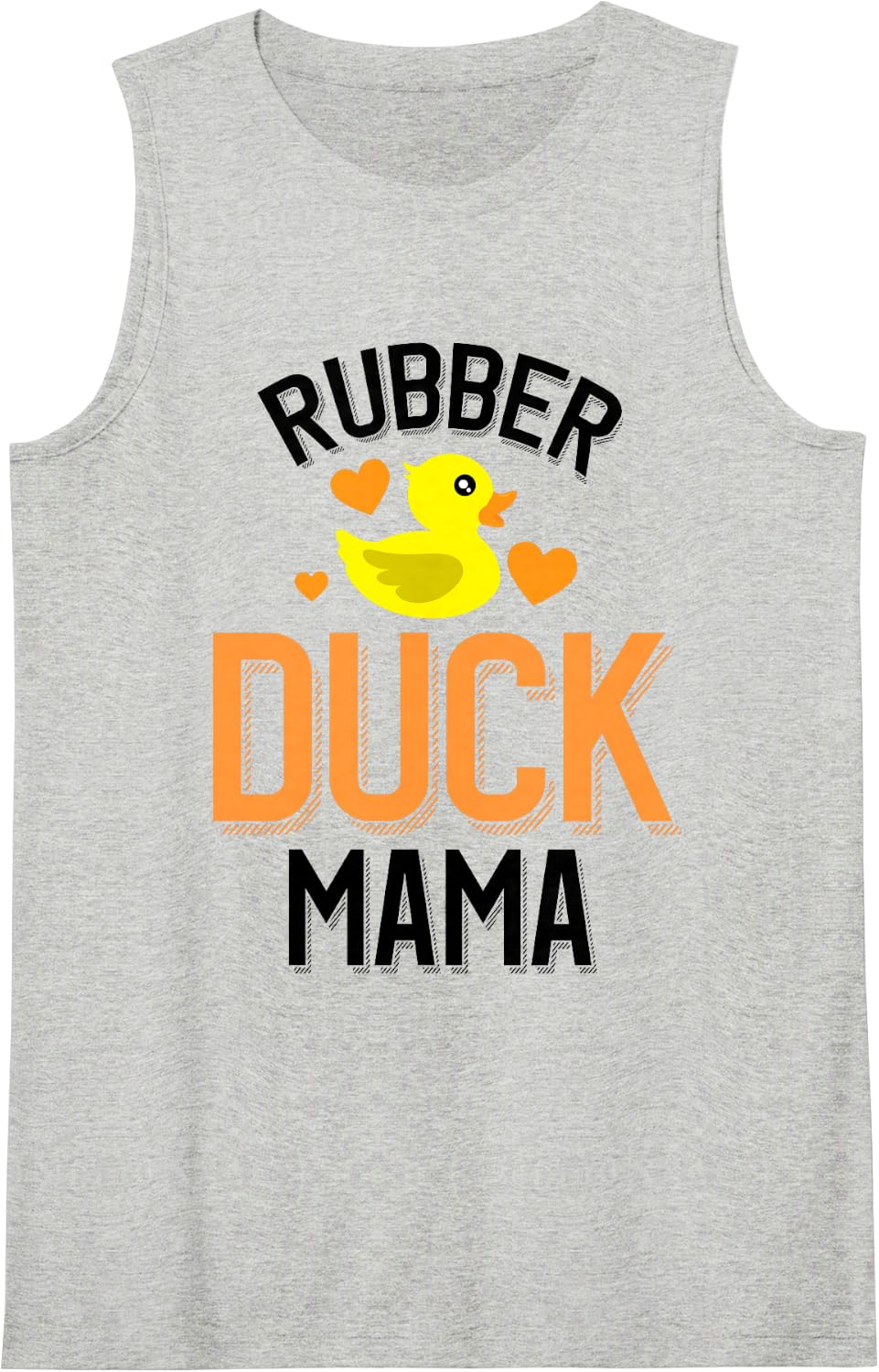 Cute Rubber Duck Mama Duckie Lover Sleeveless Tank Top - Heather Grey