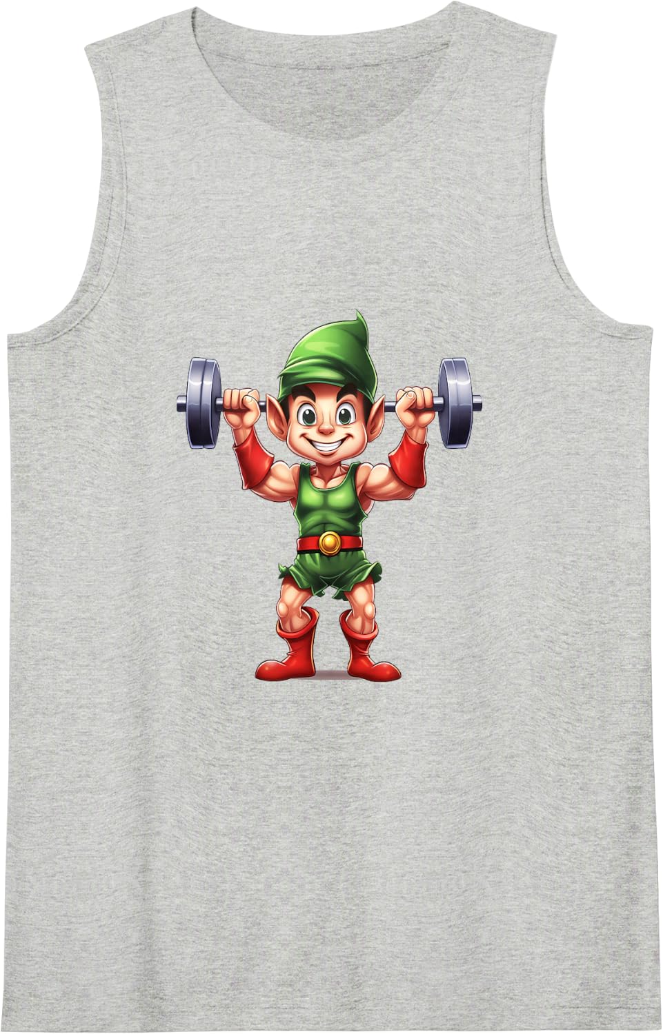 X-Mas Weight Lifting Weights for Christmas Fitness Bodybuilder Sleeveless Tank Top - Heather Grey