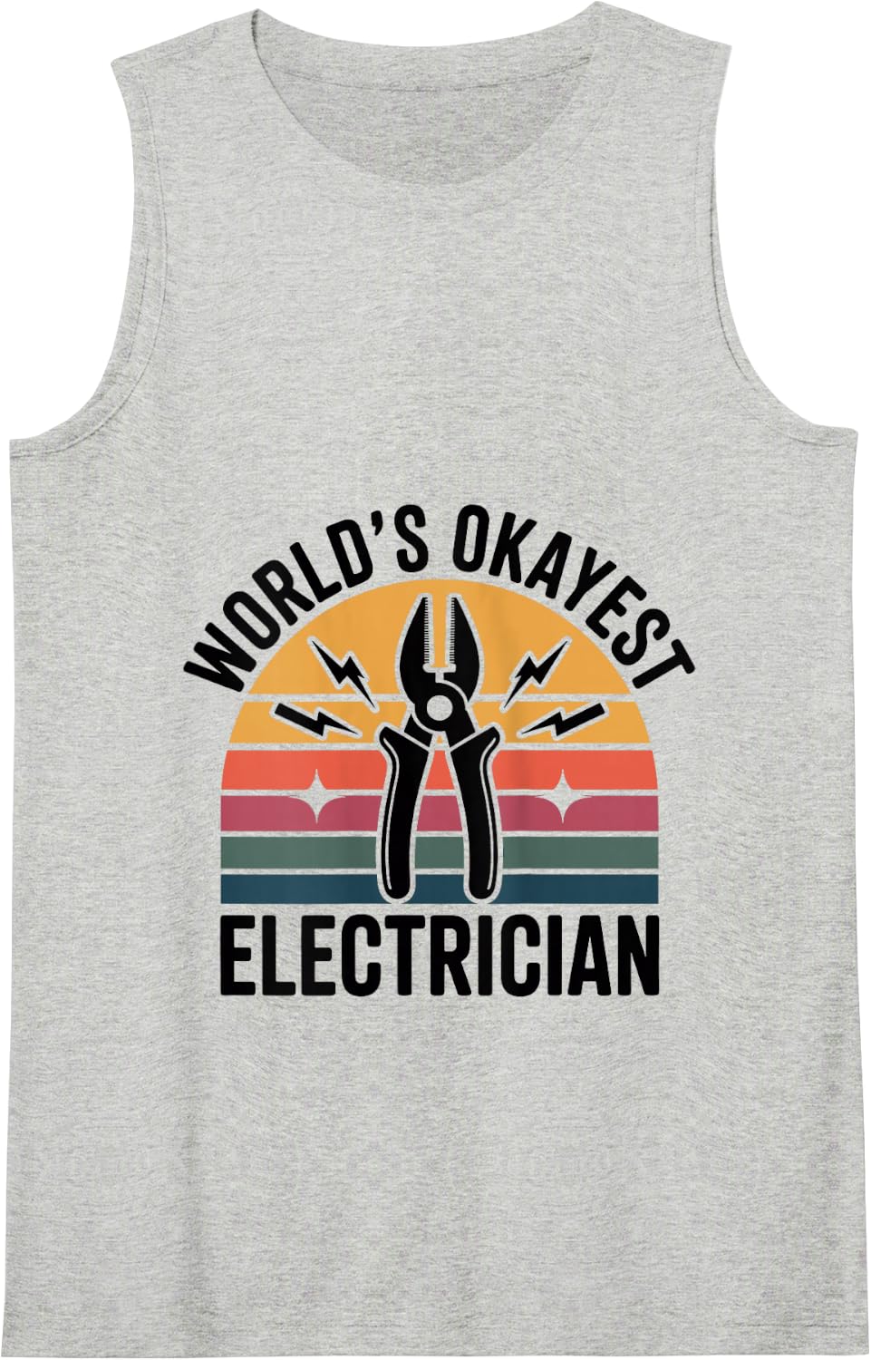 World's Okayest Electrician Funny Tank Top - Heather Grey