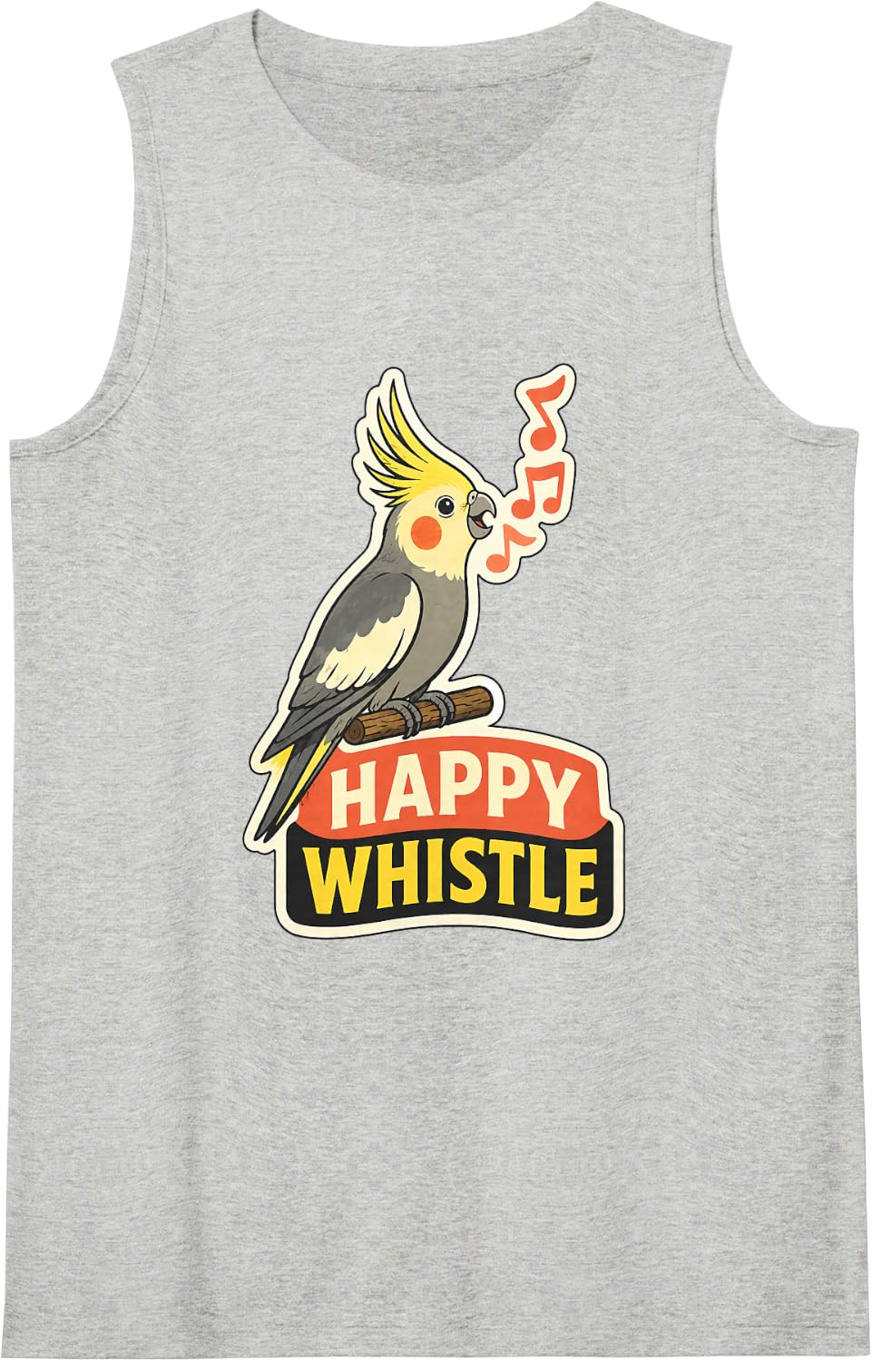Cockatiel Happy Whistle Pet Bird Parrot Keeper Gift Tank Top - Heather Grey