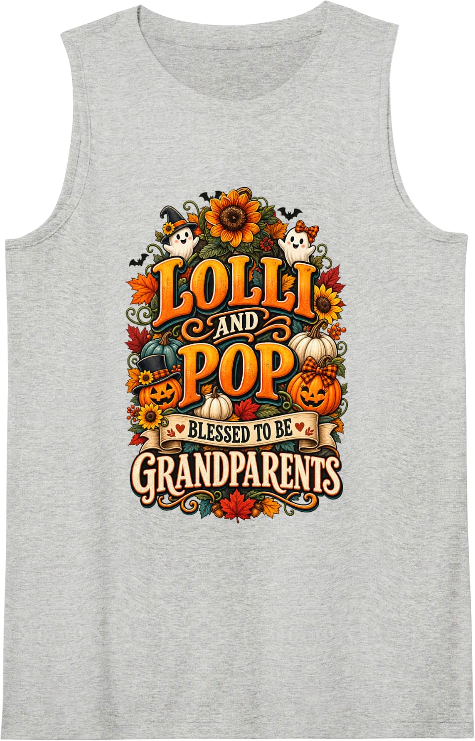 Lolli and Pop Blessed Grandparents Grandmother Grandfather Tank Top - Heather Grey