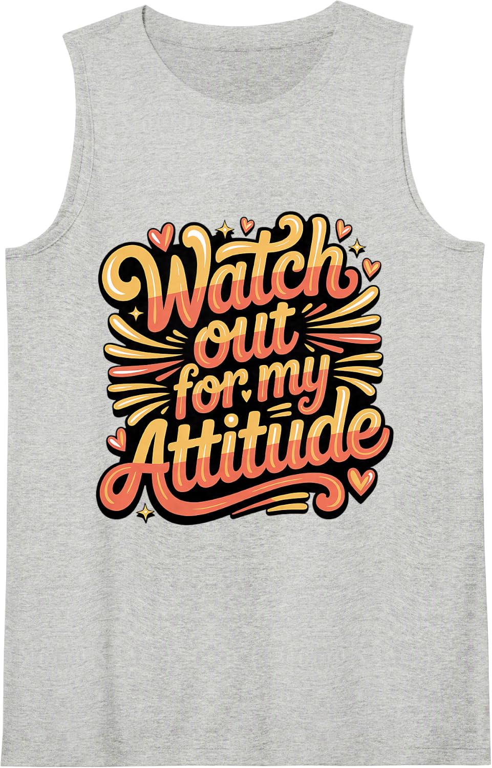 Watch Out for My Attitude Warning Sarcasm |- Tank Top - Heather Grey