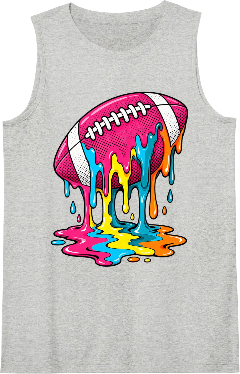 Football Drip for Lineman WR QB RB Ice Cream Drippy Meme Sleeveless Tank Top - Heather Grey