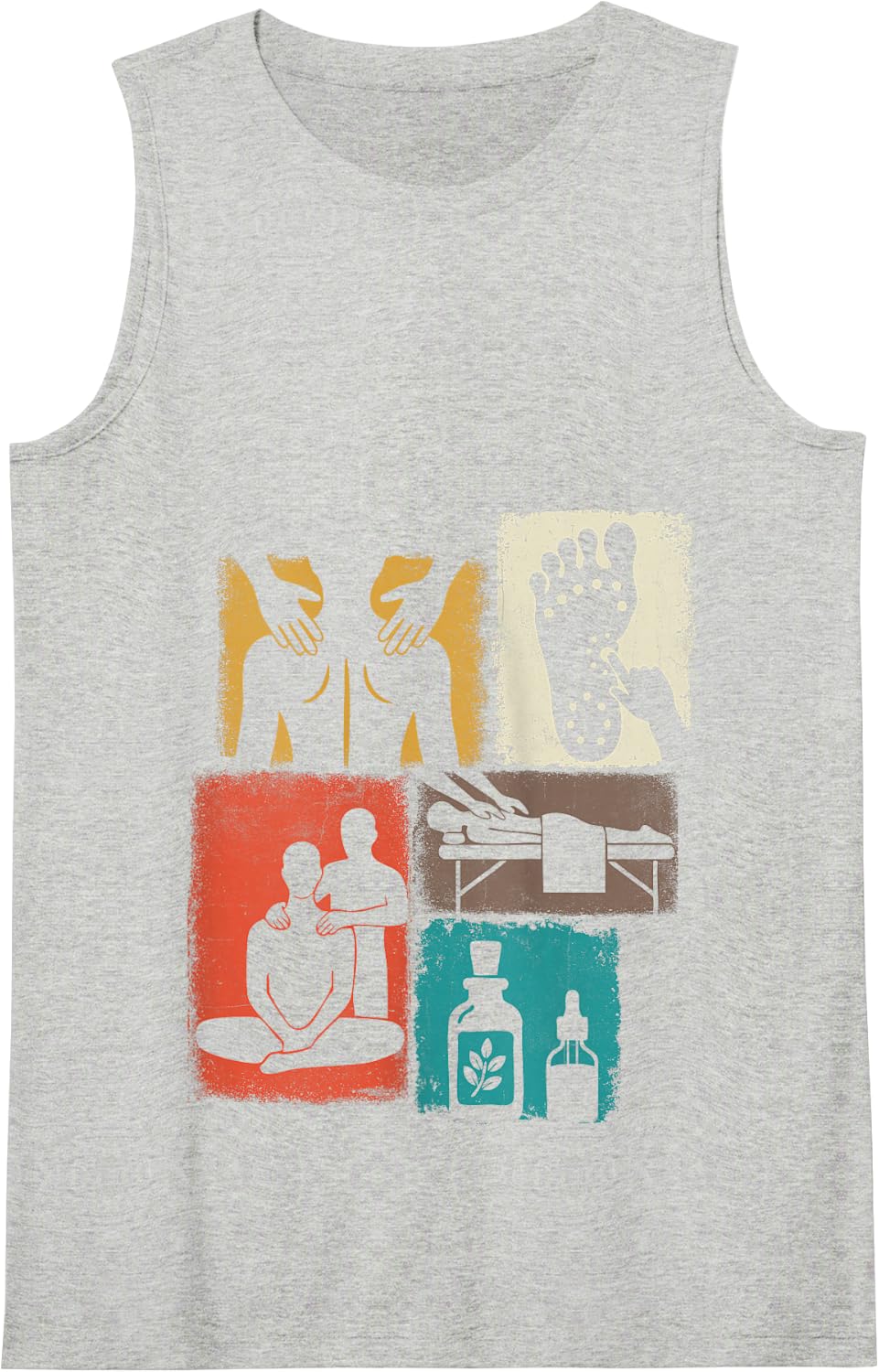 Massage Therapist Vintage Collage Massage Therapy Tank Top - Heather Grey