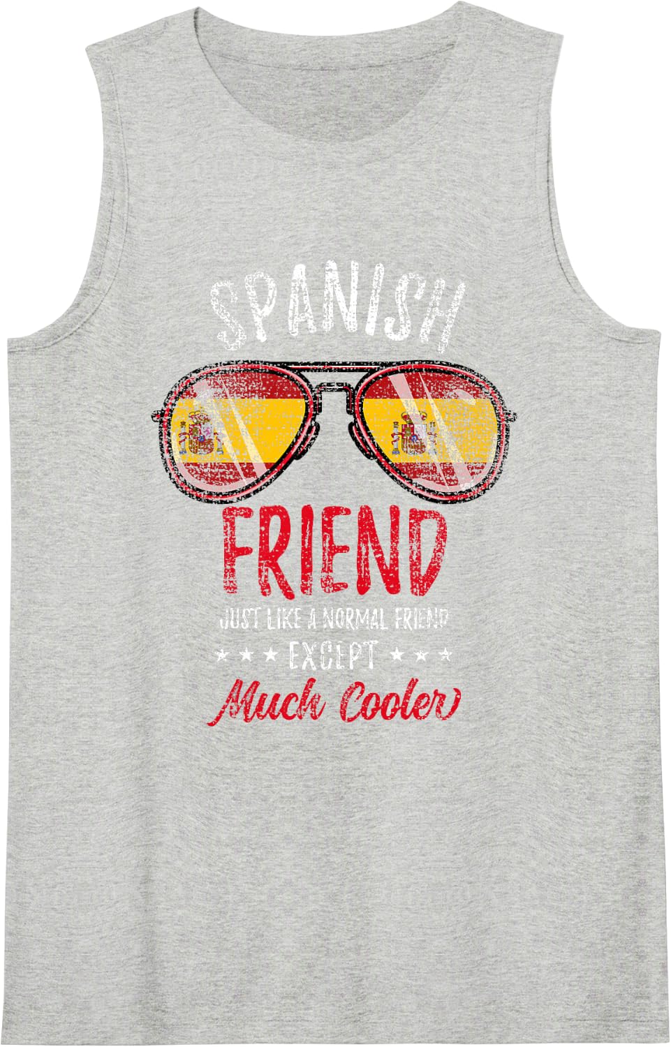 Cool Spanish Friend Sunglasses Spanish Family Vintage Sleeveless Tank Top - Heather Grey