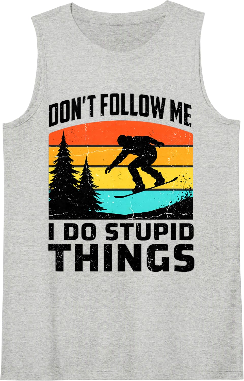 Retro Snowboarding Snowboarder Winter Mountain Snow Sport Tank Top - Heather Grey