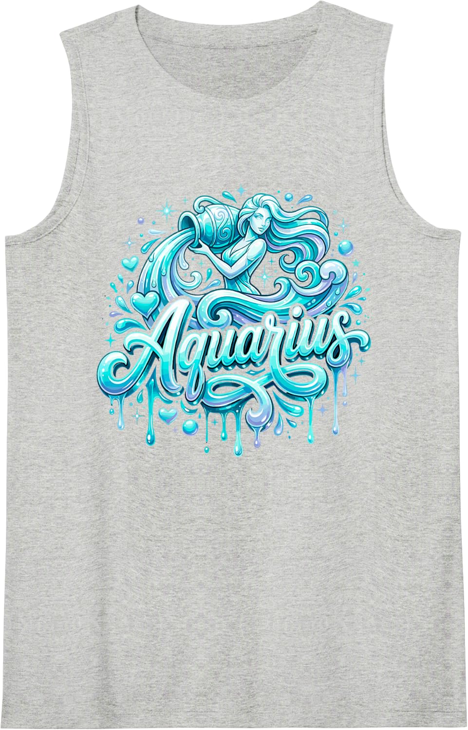 Aquarius Zodiac Sign Astrology Horoscope Astrological Symbol Tank Top - Heather Grey