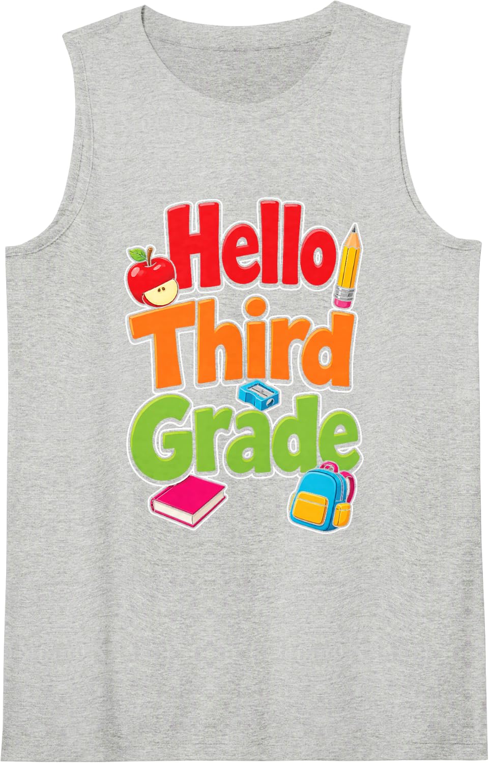 3rd Grade Back to School First Day Boys Girls Sleeveless Tank Top - Heather Grey
