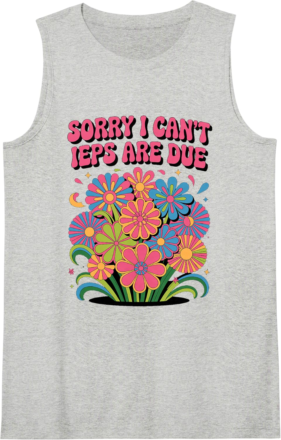 IEPs are Due Retro SPED Teacher Tee Tank Top - Heather Grey
