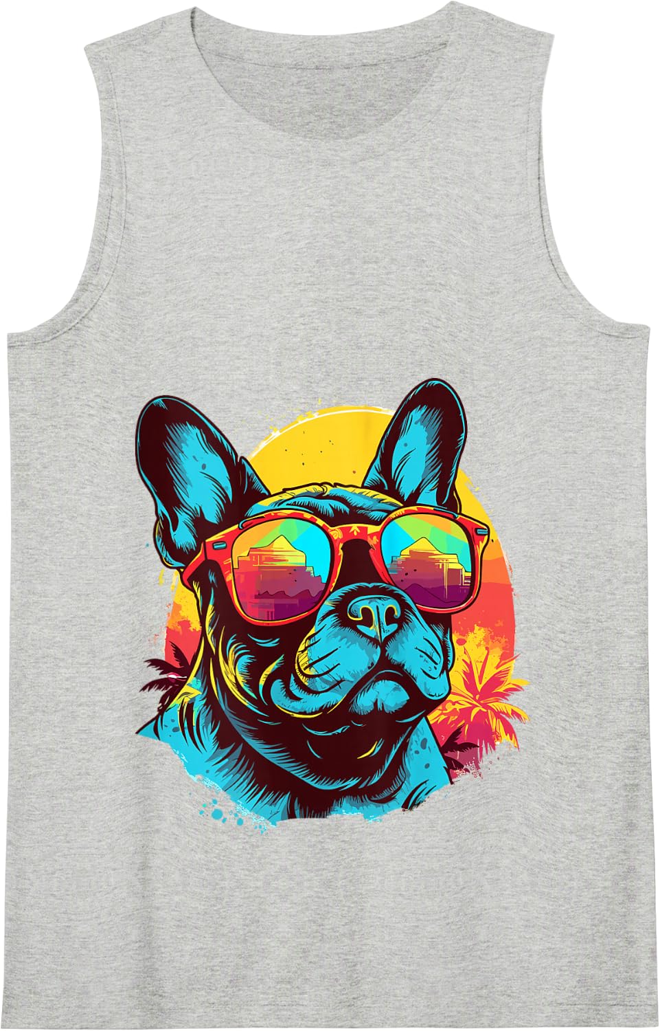Watercolor French Bulldog Tank Top - Heather Grey