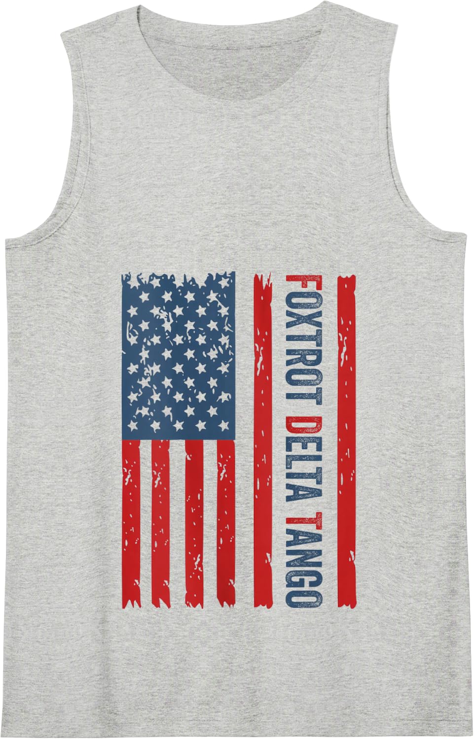 Foxtrots Delta Tangos US American Flag Foxtrot Delta Tango Tank Top - Heather Grey