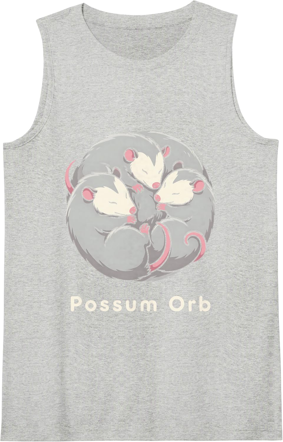 Possum Orb Cute Opossum Lover Funny Animal Humor Sleeveless Tank Top - Heather Grey