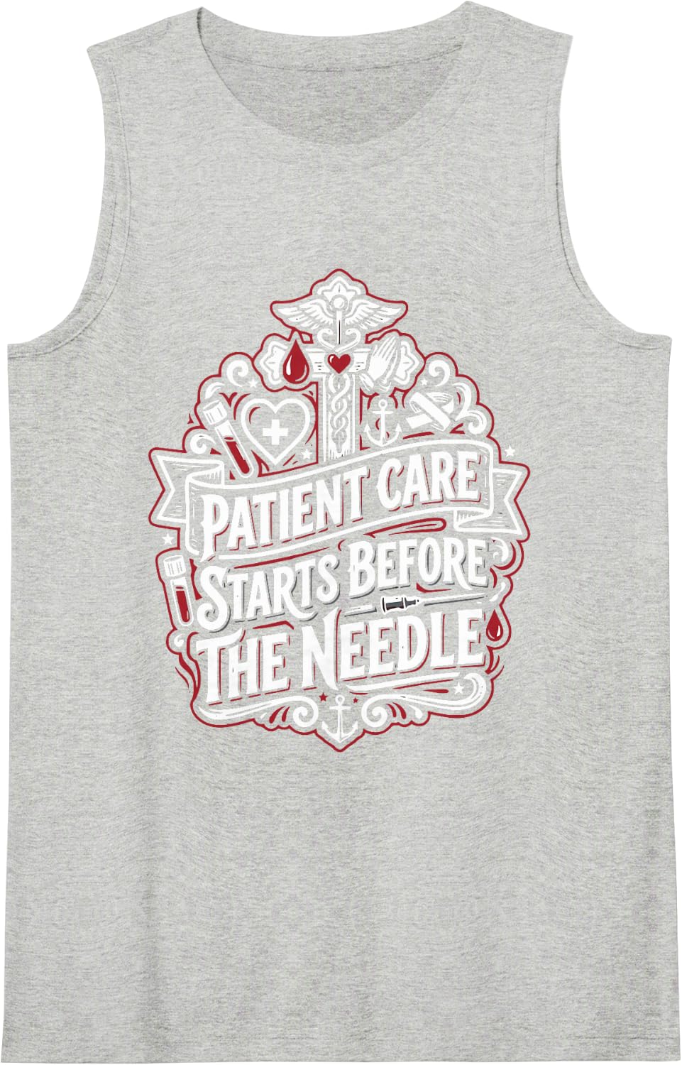 Christian Phlebotomist Jesus Christ Christianity Phlebotomy Tank Top - Heather Grey
