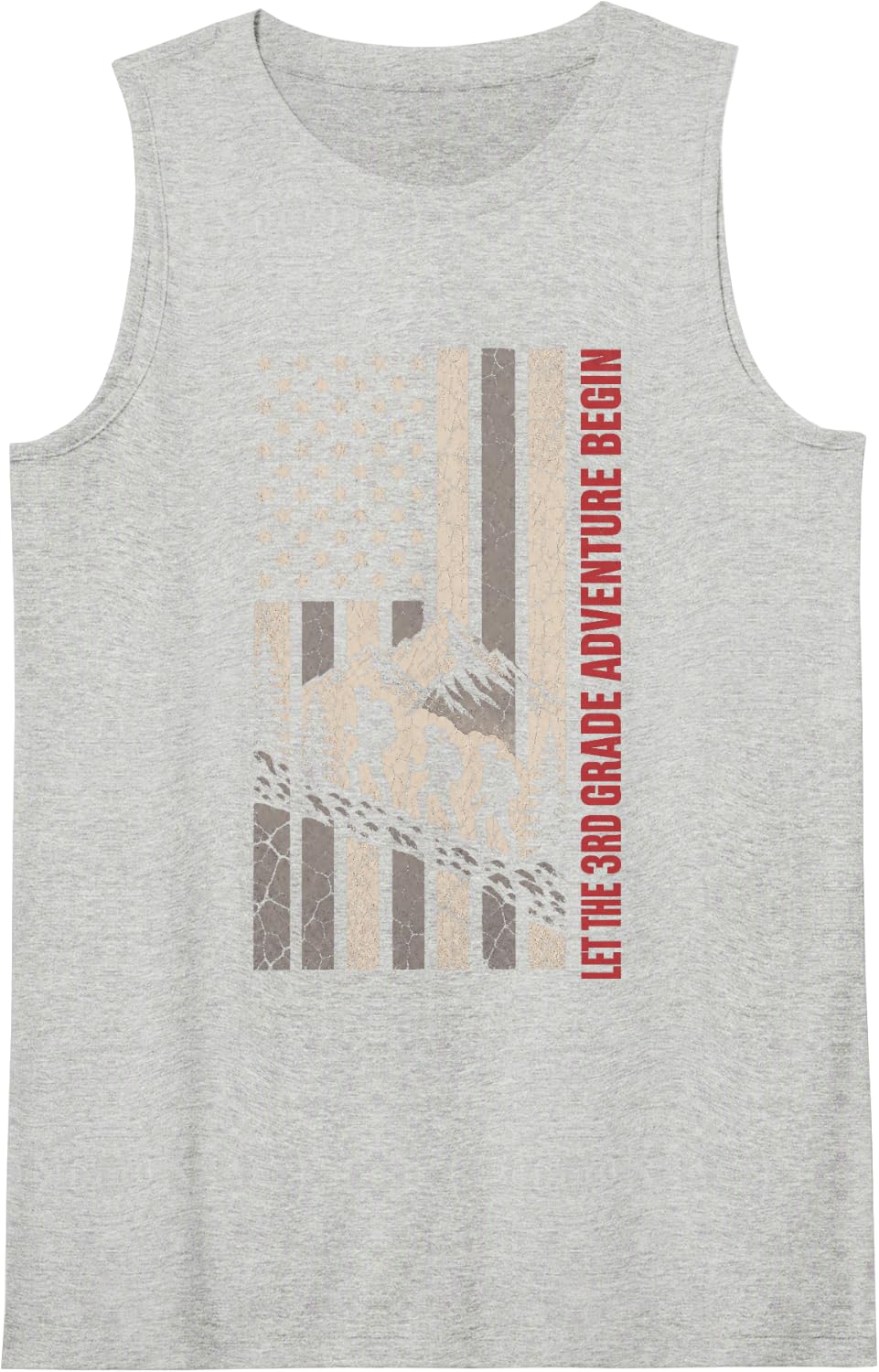 Let The 3rd Grade Adventure Begin Teacher Student Gift Sleeveless Tank Top - Heather Grey
