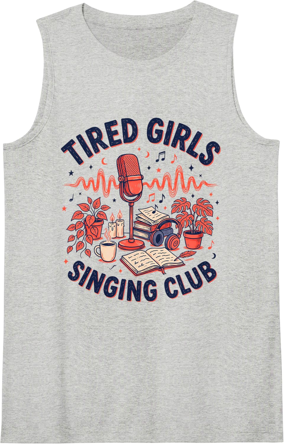 Singing Singer Vocalist Vocal Music Song Choir Soloist Sleeveless Tank Top - Heather Grey