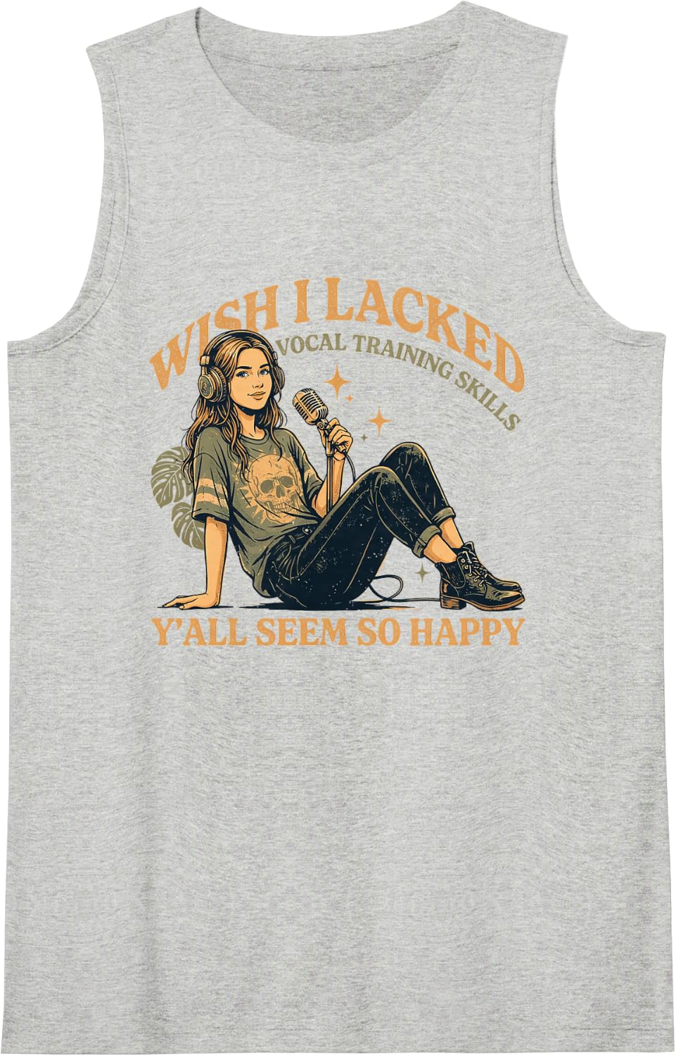 Singing Singer Vocalist Vocal Music Song Soloist Choir Tank Top - Heather Grey