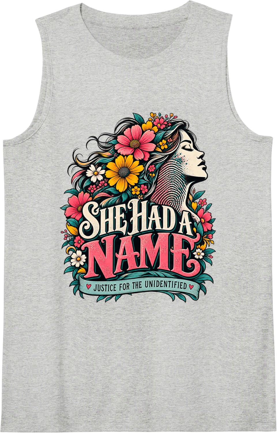 She Had a Name Deserves Support Strength Awareness Families Sleeveless Tank Top - Heather Grey